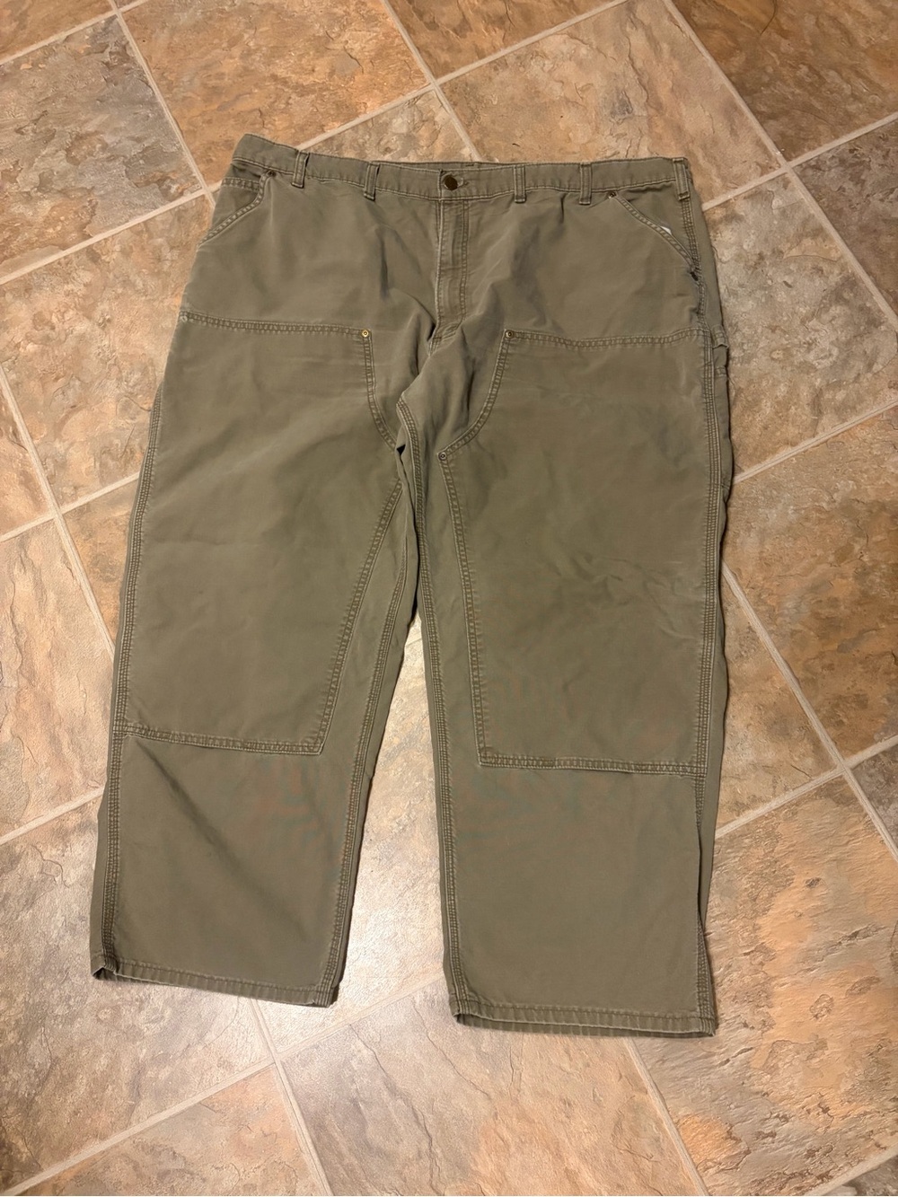 Carhartt Men's Olive Green Cargo Work Pants 46x30